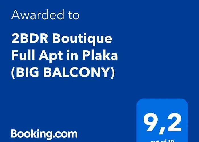 2BDR Boutique Full Apt in Plaka (BIG BALCONY)